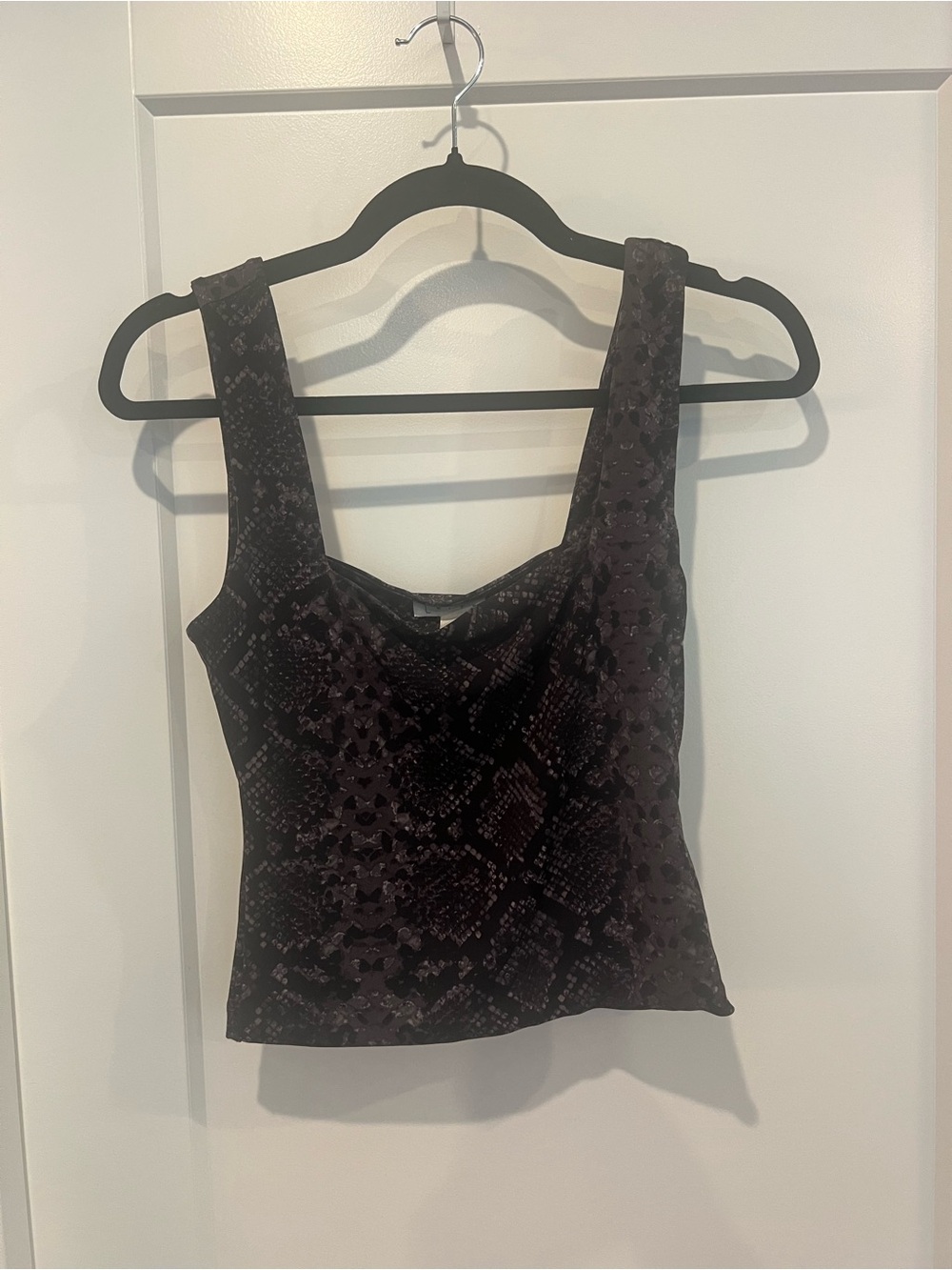 Leith Dark Purple Snake-Print Cami Top